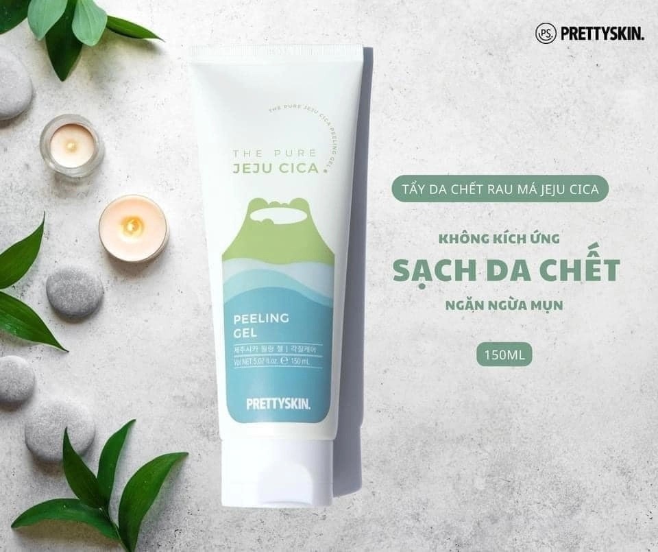 Tẩy Da Chết Rau Má PrettySkin The Pure Jeju Cica Peeling Gel 150mk