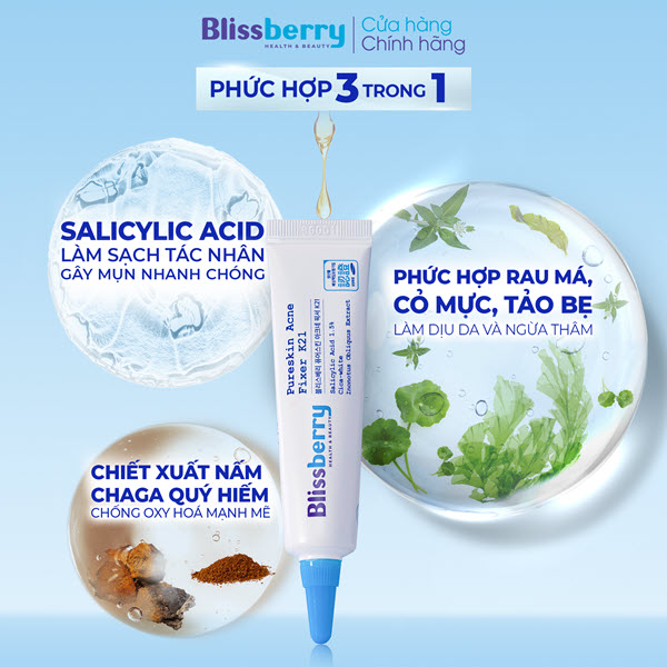 Gel trị mụn nhanh trong 24h Blissberry