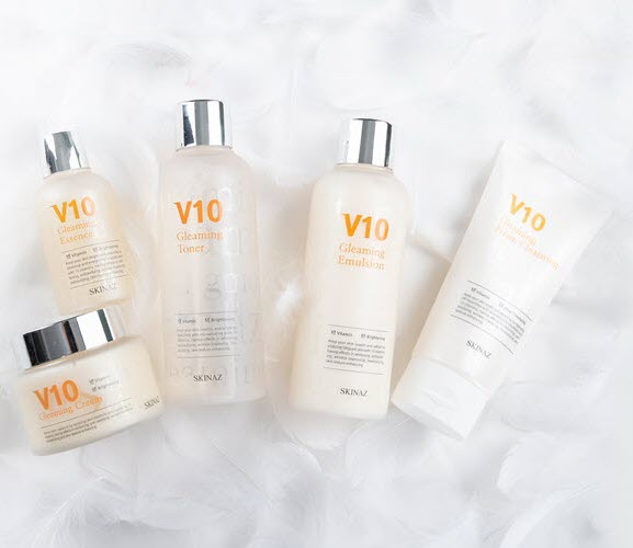 Skinaz V10 Bộ sản phẩm dưỡng trắng da cao cấp V10 Gleaming Skin Care (cho làn da tươi sáng không tỳ vết)